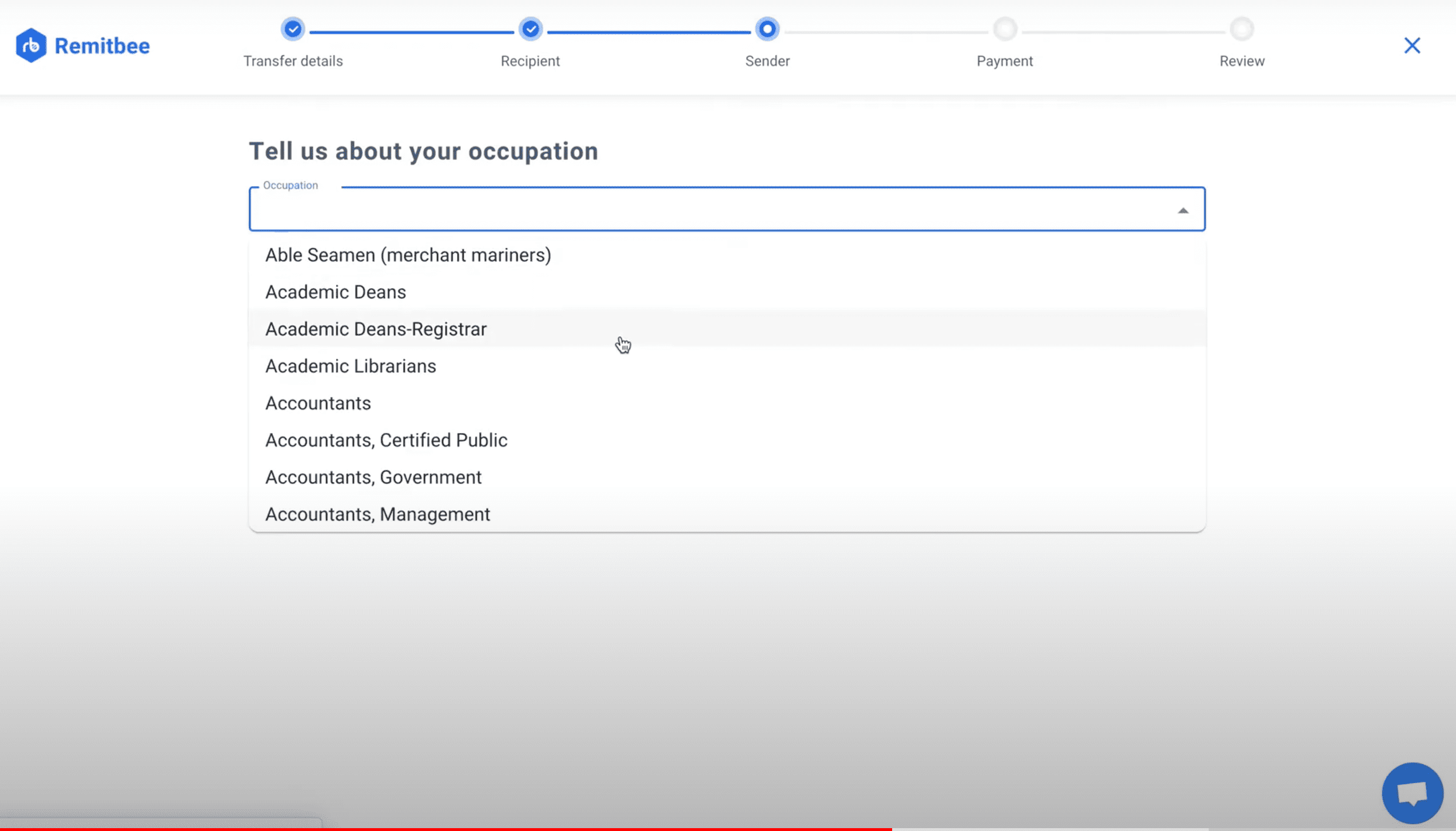 Select your occupation and industry