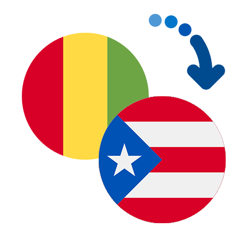 Wie kann man online Geld von Guinea nach Puerto Rico senden?
