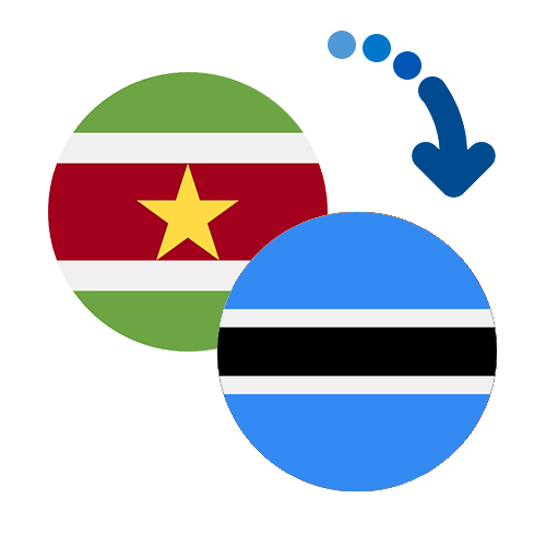 Wie kann man online Geld von Surinam nach Botswana senden?
